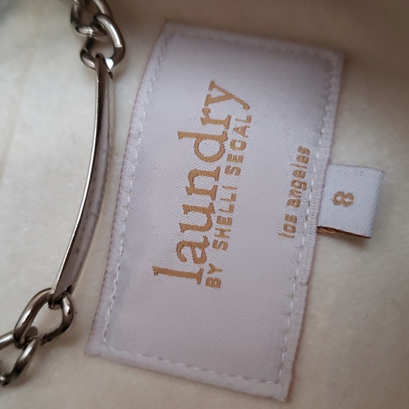 Laundry by Shelli Segal cream belted pea co - Picture 2 of 11